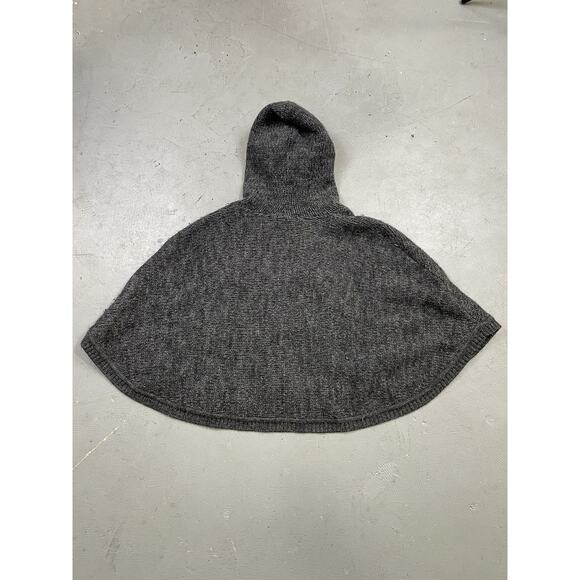 Rare Stussy gray wool hooded poncho with puff drawstrings M‎ - Picture 3 of 9
